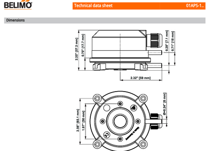 Belimo 01APS-10R.1 diferential air pressure switch