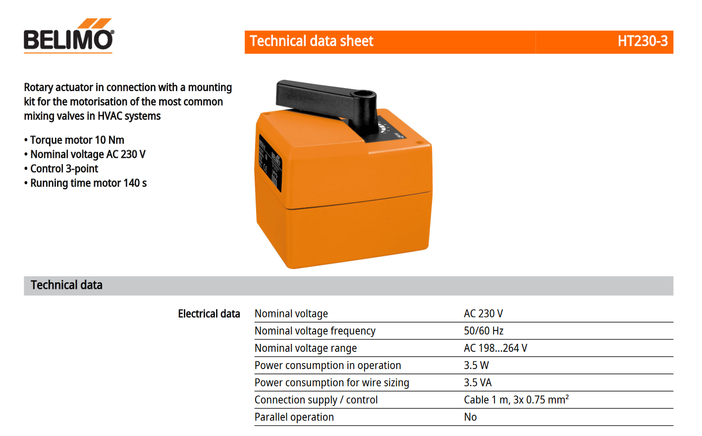 Belimo HT230-3 Rotary Actuator – ECO SPARES