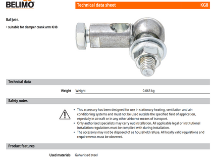 Belimo KG8 Ball Joint