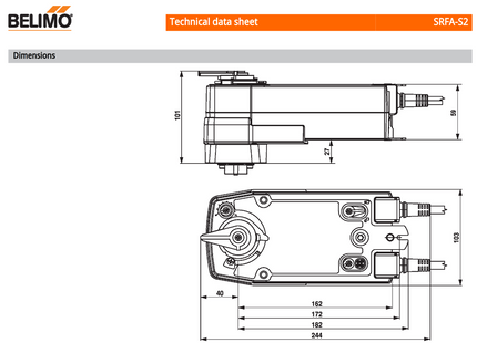 Belimo SRFA-S2 Actuator for Rotary and Butterfly Valves