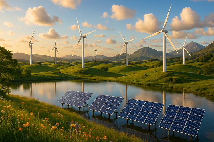 beautiful landscape, with some renewable energy