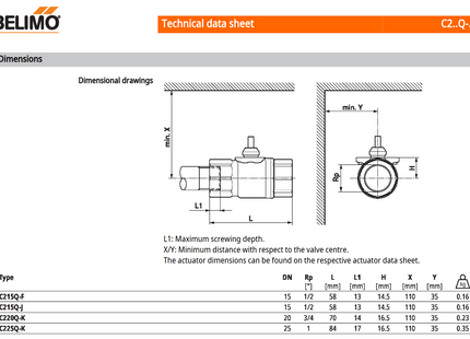 Belimo C220Q-K Zone valve (2-way)